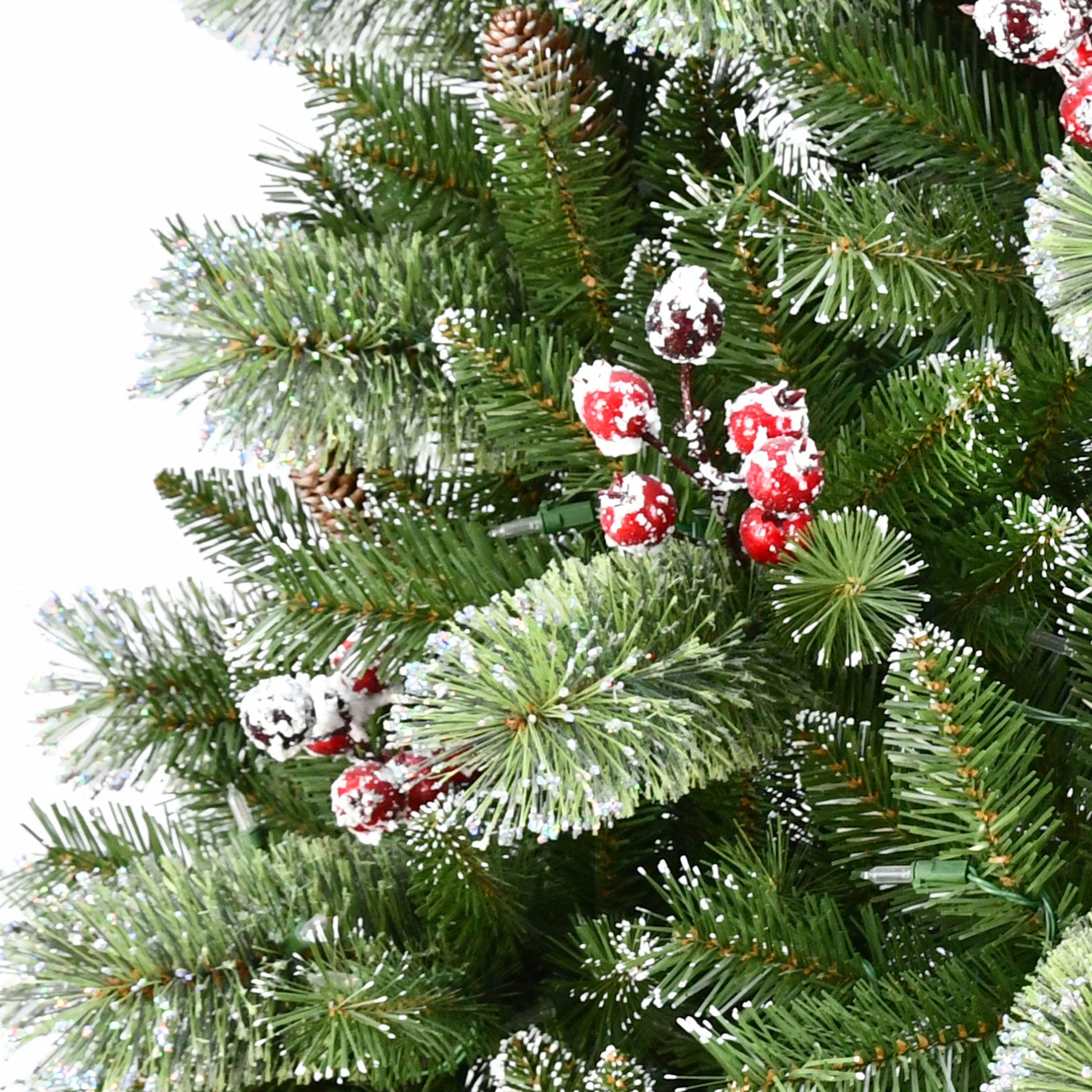 9' Pre-lit Snowy Norway Spruce Adorned Tree